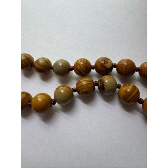 Vintage Native American Viscolite & Jasper Beaded Antler Necklace Navajo Boho - Picture 5 of 7